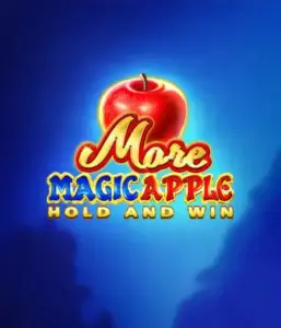 Step into the enchanting world of the More Magic Apple slot game by 3 Oaks Gaming, featuring a luminous red apple on a rich blue background. This image portrays the magical theme of the game. Ideal for those enchanted by fairy-tale slots, the vibrant visuals and attractive design ensure it captures attention. 