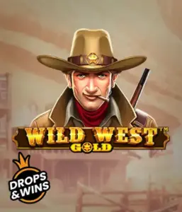  See the bold sheriff of "Wild West Gold," a thrilling slot game by Pragmatic Play. The graphic depicts a stern-faced sheriff with a golden star badge, framed by a sun-baked Old West town backdrop. The game's title is boldly featured in a classic font, accentuating the theme of adventure and law enforcement in the wild frontier. 