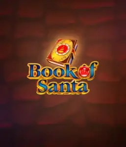 Experience the joyous spirit with Book of Santa slot by Endorphina, highlighting an intricately designed golden book emblazoned with Santa's iconic symbol. This image captures the warmth and excitement of Christmas, set against a warm red background. Ideal for holiday season gaming, delivering a charming adventure. 